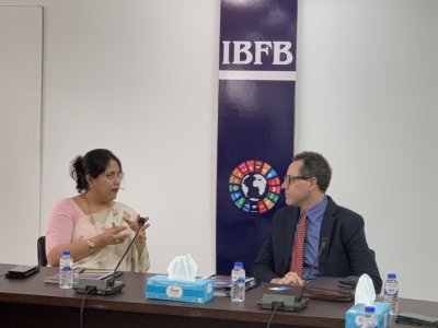 IBFB held a productive meeting with Mr. Paul G. Frost, Commercial Counselor of the U.S. Embassy in Dhaka. Discussions explored opportunities for joint advocacy initiatives and a potential seminar on Intellectual Property Rights (IPR).